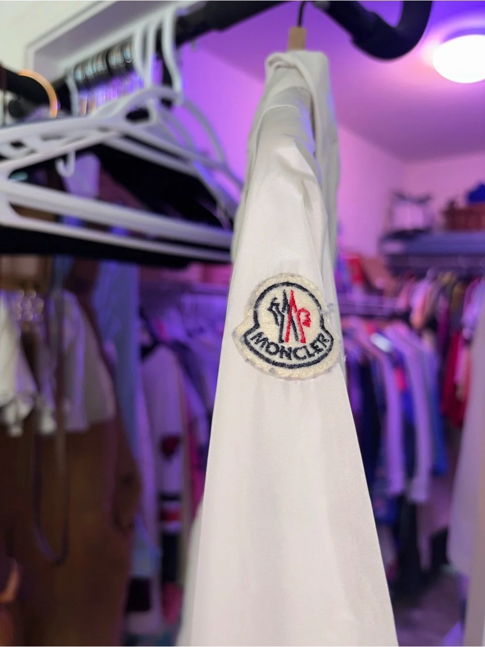 Moncler white Hooded Utility Jacket